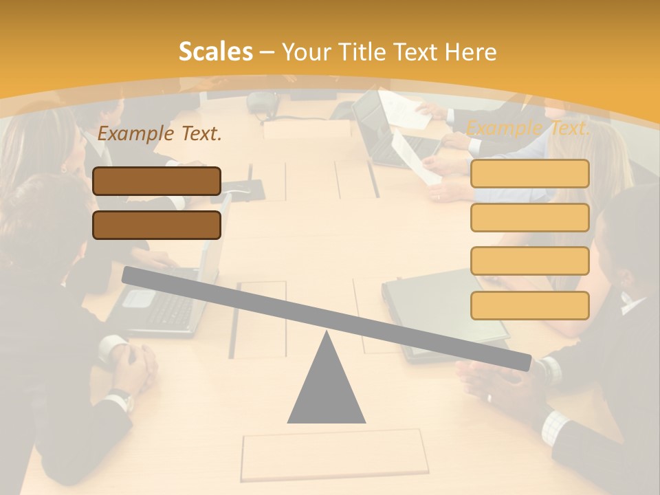 Businesspeople In A Business Meeting In An Office Smiling PowerPoint Template
