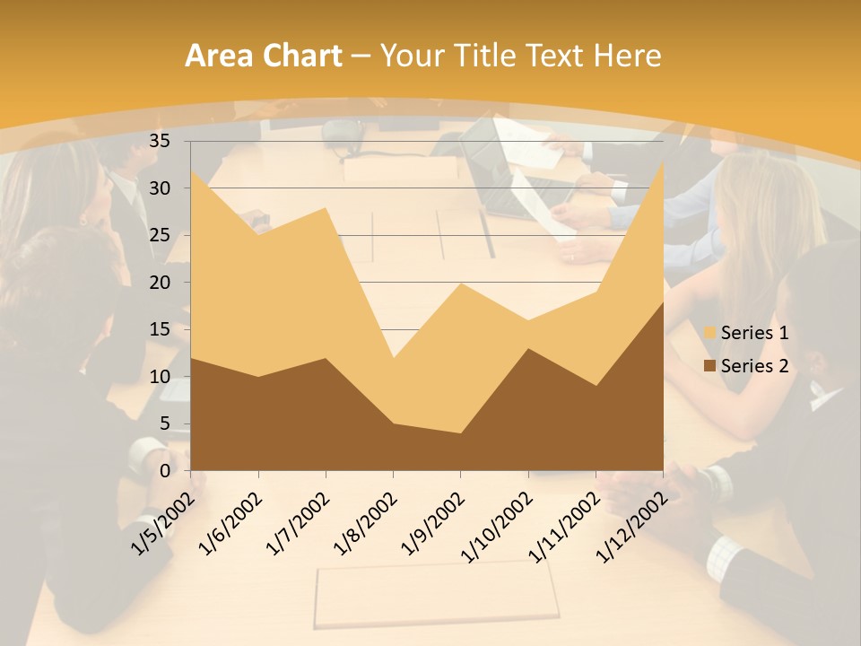 Businesspeople In A Business Meeting In An Office Smiling PowerPoint Template