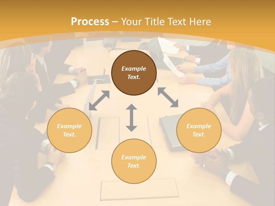 Businesspeople In A Business Meeting In An Office Smiling PowerPoint Template