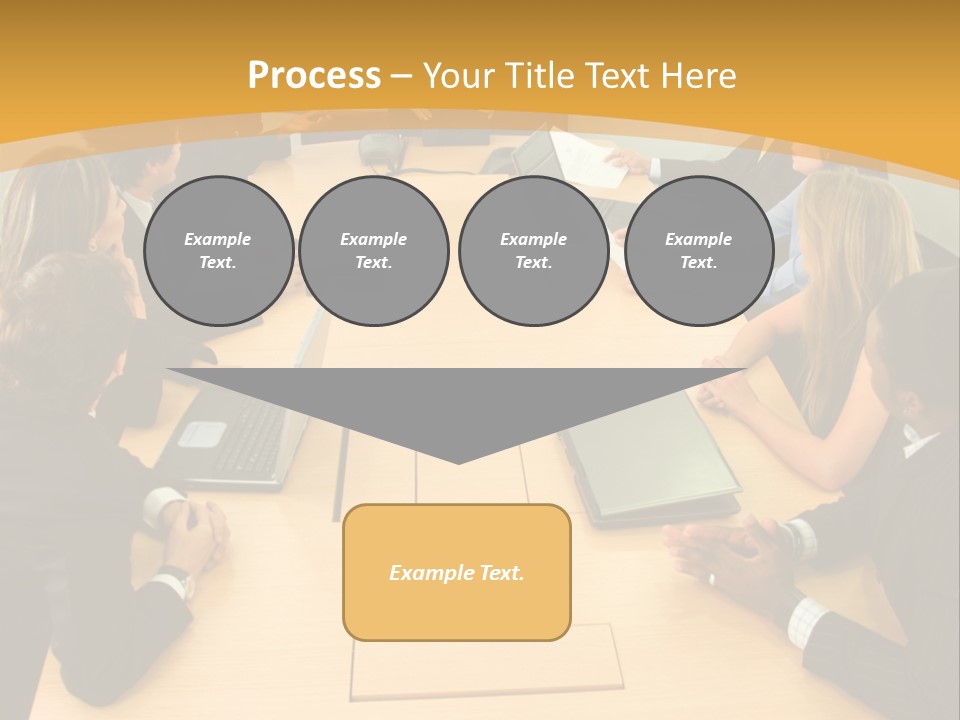 Businesspeople In A Business Meeting In An Office Smiling PowerPoint Template