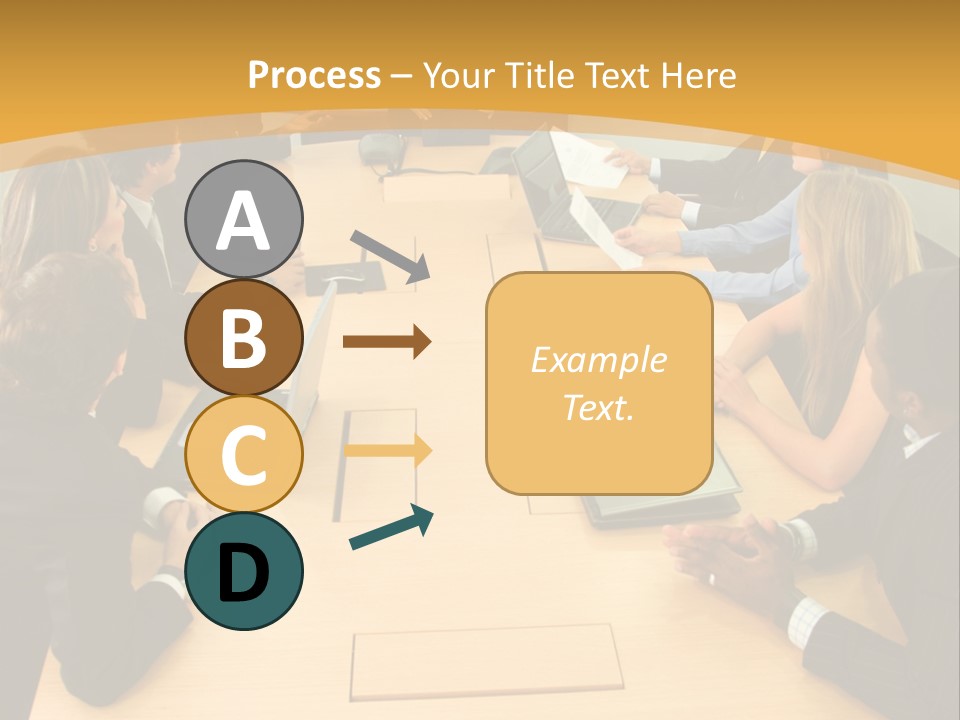 Businesspeople In A Business Meeting In An Office Smiling PowerPoint Template