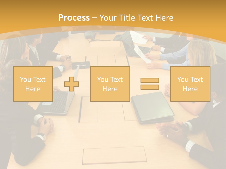 Businesspeople In A Business Meeting In An Office Smiling PowerPoint Template