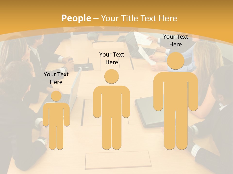 Businesspeople In A Business Meeting In An Office Smiling PowerPoint Template