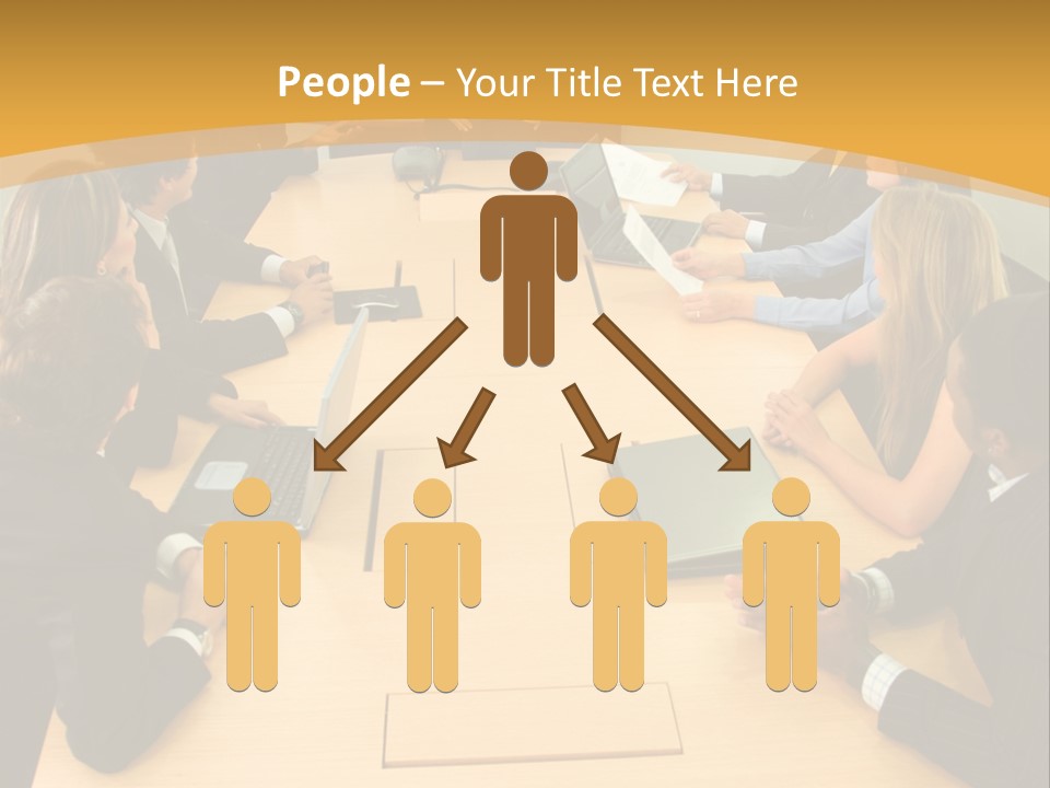 Businesspeople In A Business Meeting In An Office Smiling PowerPoint Template