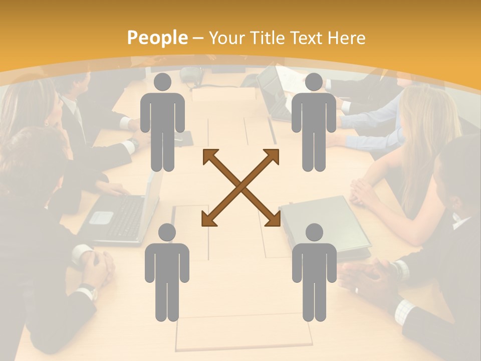 Businesspeople In A Business Meeting In An Office Smiling PowerPoint Template