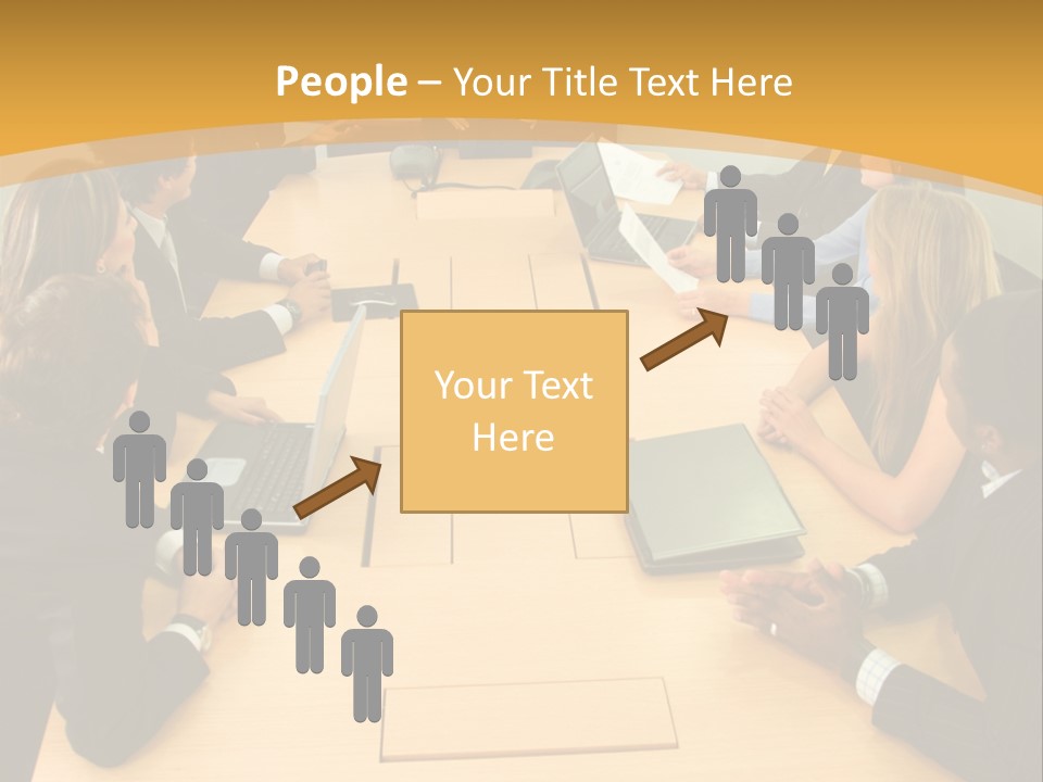 Businesspeople In A Business Meeting In An Office Smiling PowerPoint Template