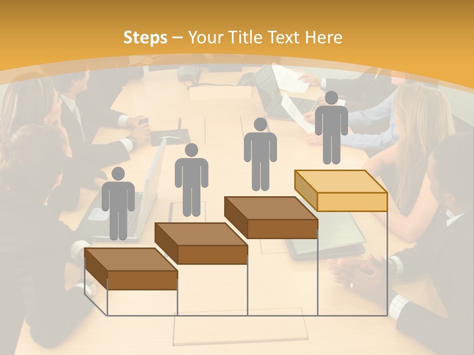 Businesspeople In A Business Meeting In An Office Smiling PowerPoint Template