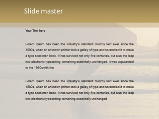 A Surfer Leaves The Surf As The Sun Sets At Polzeath Beach In Cornwall, Uk. PowerPoint Template