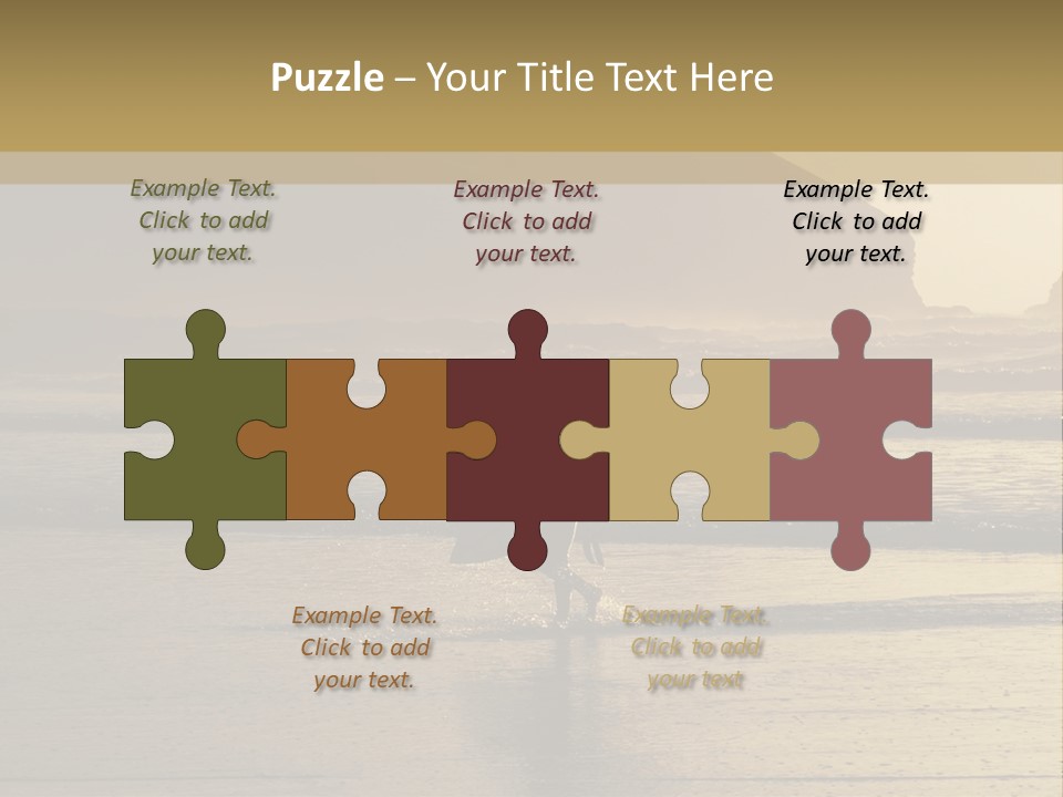 A Surfer Leaves The Surf As The Sun Sets At Polzeath Beach In Cornwall, Uk. PowerPoint Template