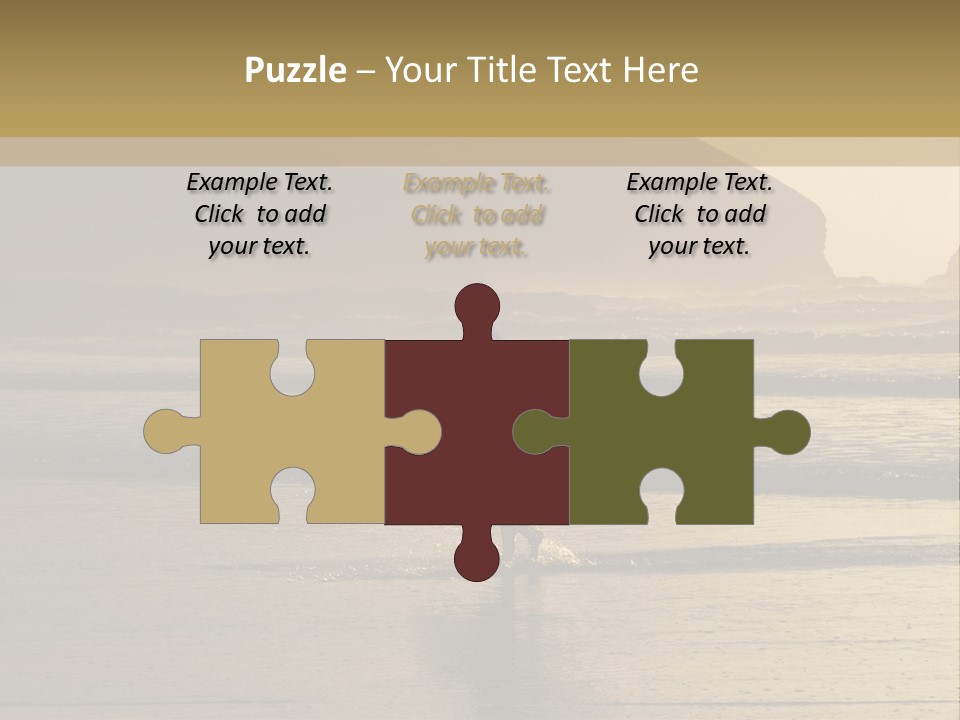 A Surfer Leaves The Surf As The Sun Sets At Polzeath Beach In Cornwall, Uk. PowerPoint Template