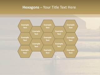 A Surfer Leaves The Surf As The Sun Sets At Polzeath Beach In Cornwall, Uk. PowerPoint Template