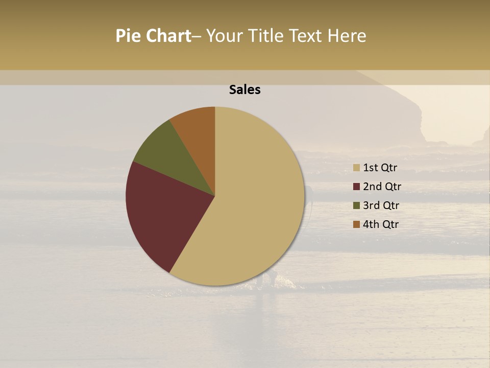 A Surfer Leaves The Surf As The Sun Sets At Polzeath Beach In Cornwall, Uk. PowerPoint Template