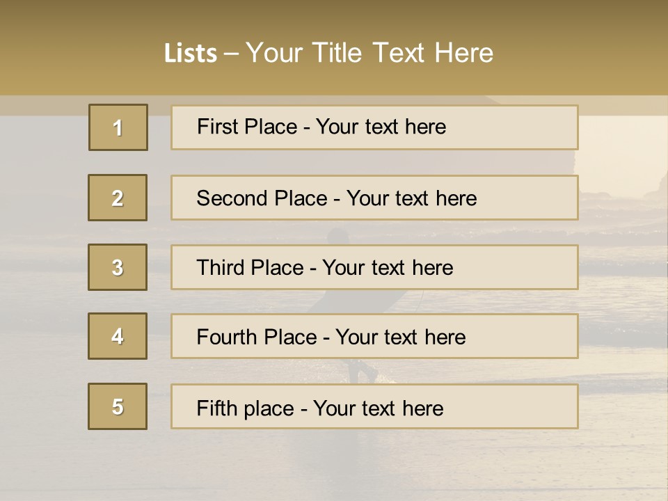 A Surfer Leaves The Surf As The Sun Sets At Polzeath Beach In Cornwall, Uk. PowerPoint Template