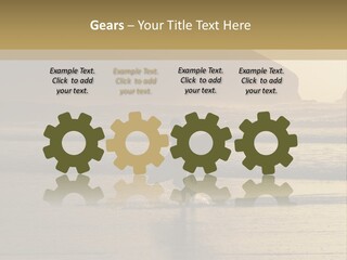 A Surfer Leaves The Surf As The Sun Sets At Polzeath Beach In Cornwall, Uk. PowerPoint Template