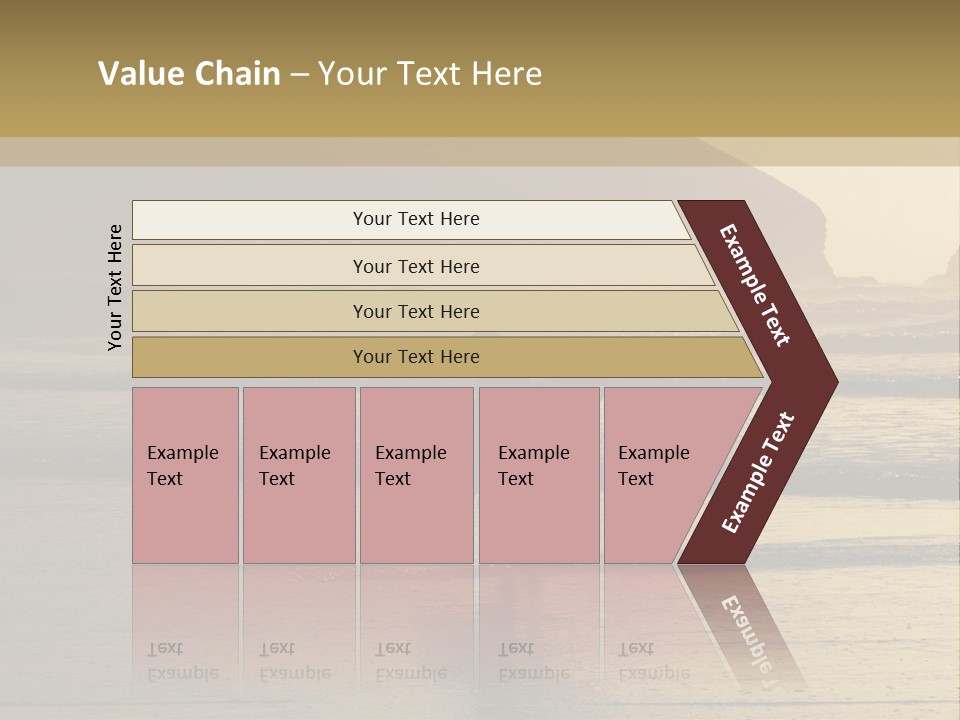 A Surfer Leaves The Surf As The Sun Sets At Polzeath Beach In Cornwall, Uk. PowerPoint Template