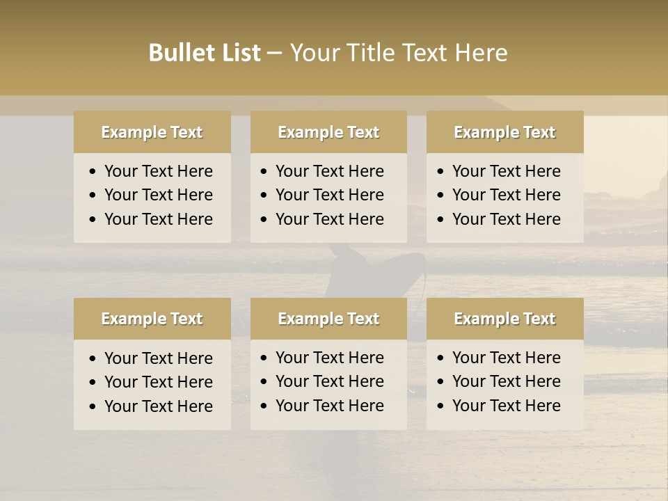 A Surfer Leaves The Surf As The Sun Sets At Polzeath Beach In Cornwall, Uk. PowerPoint Template