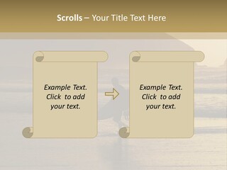 A Surfer Leaves The Surf As The Sun Sets At Polzeath Beach In Cornwall, Uk. PowerPoint Template