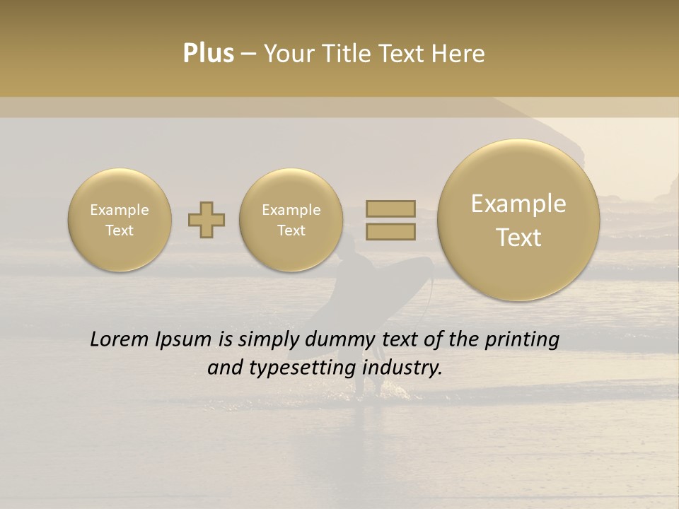 A Surfer Leaves The Surf As The Sun Sets At Polzeath Beach In Cornwall, Uk. PowerPoint Template