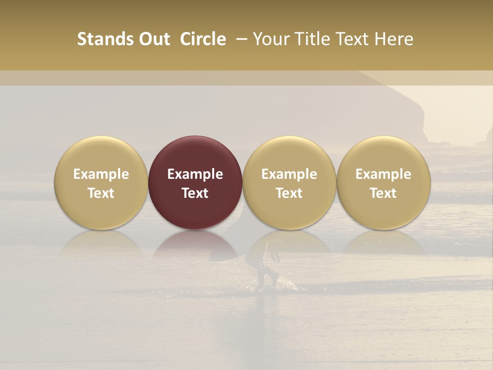 A Surfer Leaves The Surf As The Sun Sets At Polzeath Beach In Cornwall, Uk. PowerPoint Template