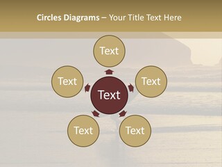 A Surfer Leaves The Surf As The Sun Sets At Polzeath Beach In Cornwall, Uk. PowerPoint Template