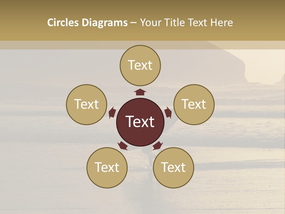 A Surfer Leaves The Surf As The Sun Sets At Polzeath Beach In Cornwall, Uk. PowerPoint Template