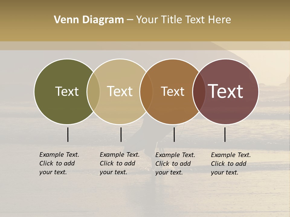 A Surfer Leaves The Surf As The Sun Sets At Polzeath Beach In Cornwall, Uk. PowerPoint Template