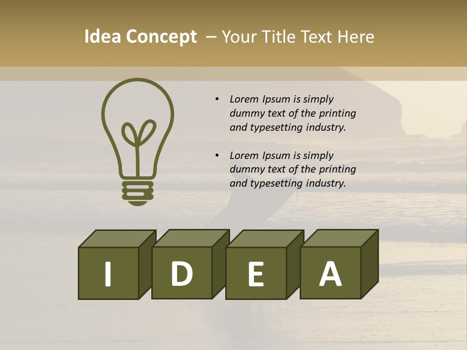 A Surfer Leaves The Surf As The Sun Sets At Polzeath Beach In Cornwall, Uk. PowerPoint Template