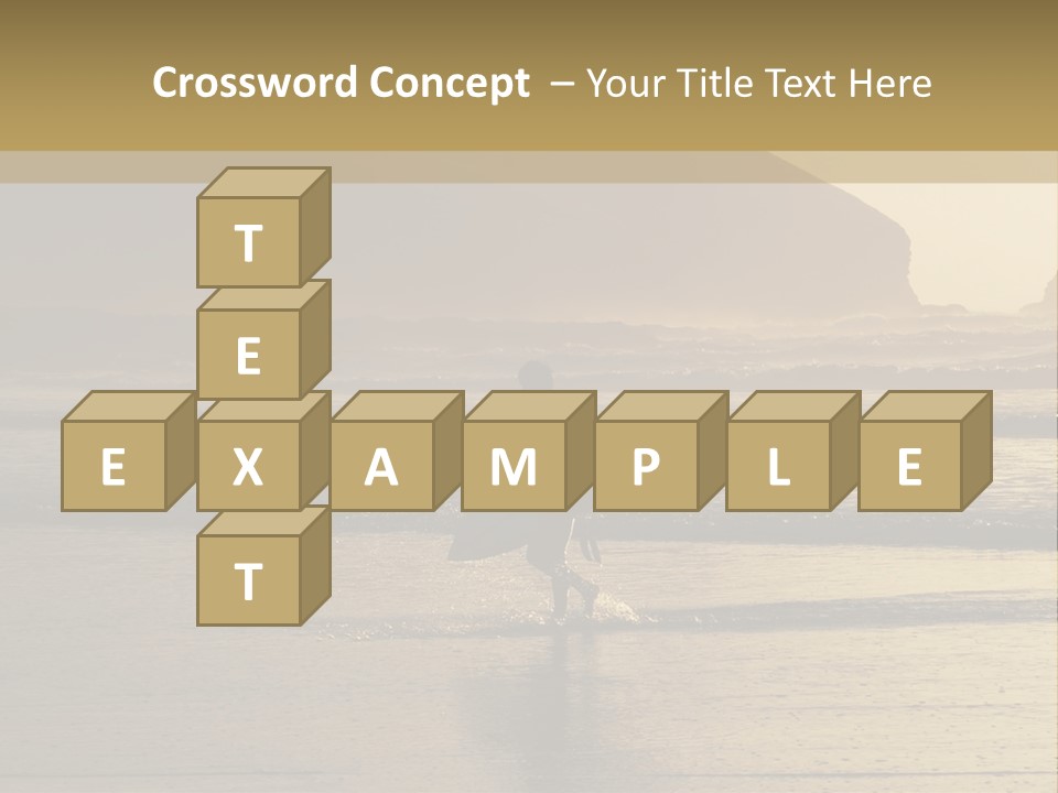 A Surfer Leaves The Surf As The Sun Sets At Polzeath Beach In Cornwall, Uk. PowerPoint Template