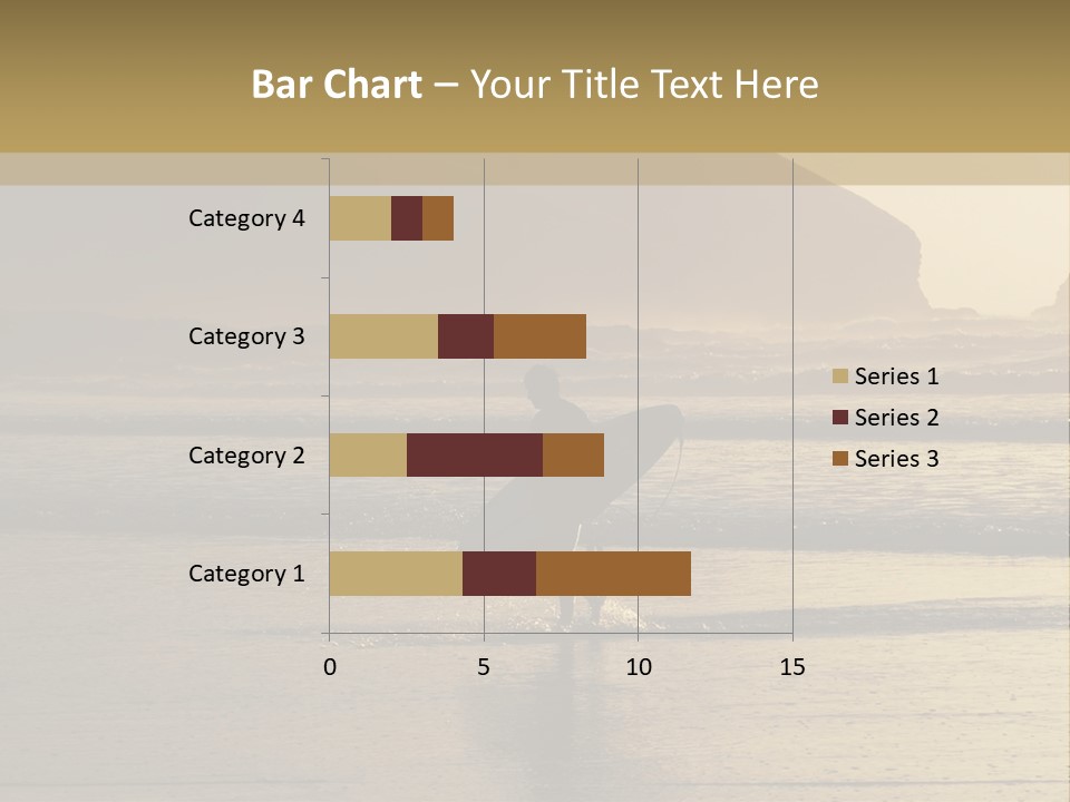 A Surfer Leaves The Surf As The Sun Sets At Polzeath Beach In Cornwall, Uk. PowerPoint Template