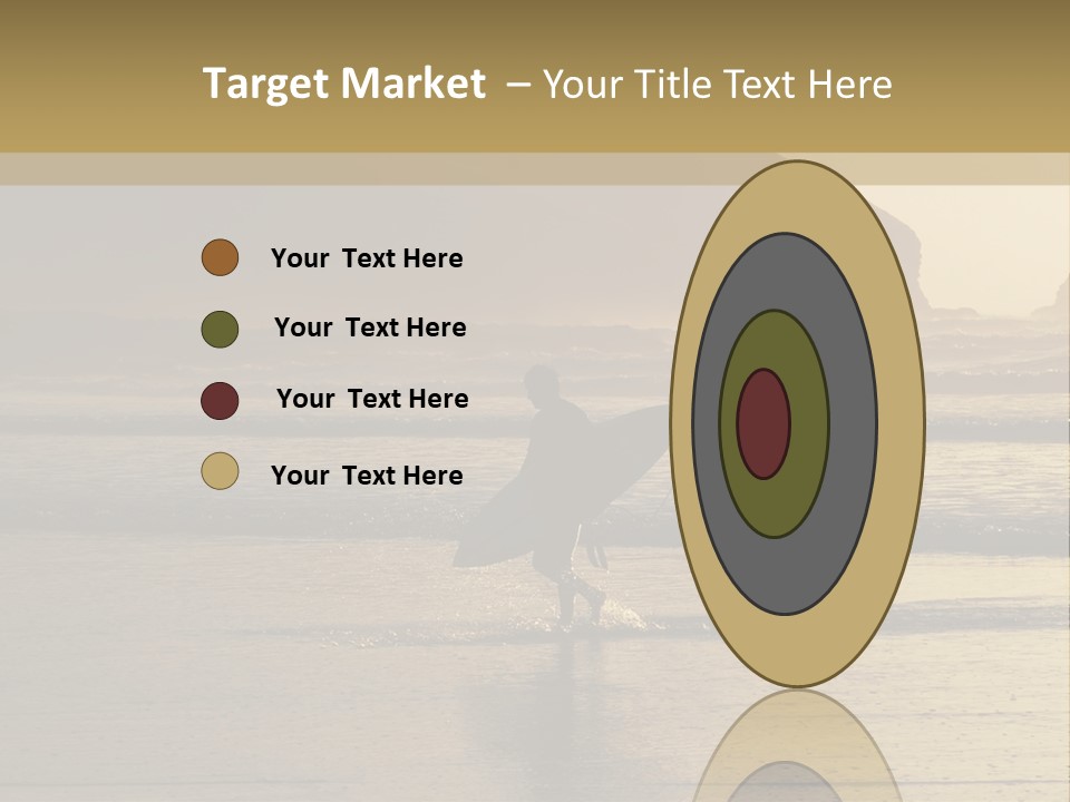 A Surfer Leaves The Surf As The Sun Sets At Polzeath Beach In Cornwall, Uk. PowerPoint Template