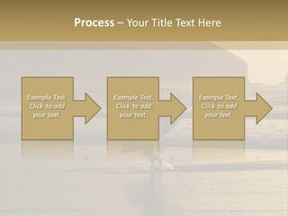 A Surfer Leaves The Surf As The Sun Sets At Polzeath Beach In Cornwall, Uk. PowerPoint Template