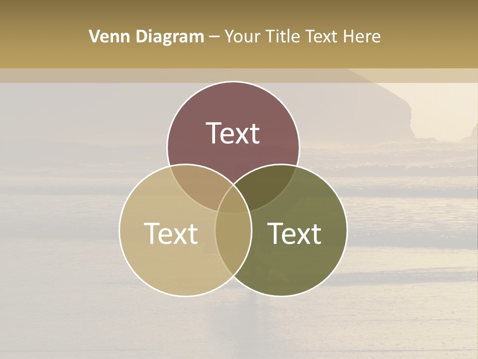 A Surfer Leaves The Surf As The Sun Sets At Polzeath Beach In Cornwall, Uk. PowerPoint Template