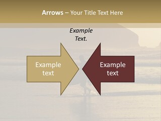 A Surfer Leaves The Surf As The Sun Sets At Polzeath Beach In Cornwall, Uk. PowerPoint Template