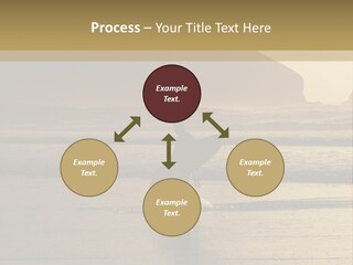 A Surfer Leaves The Surf As The Sun Sets At Polzeath Beach In Cornwall, Uk. PowerPoint Template