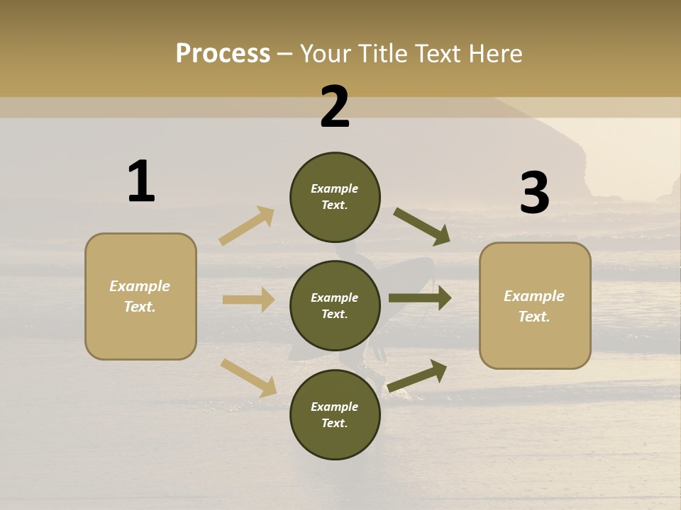 A Surfer Leaves The Surf As The Sun Sets At Polzeath Beach In Cornwall, Uk. PowerPoint Template