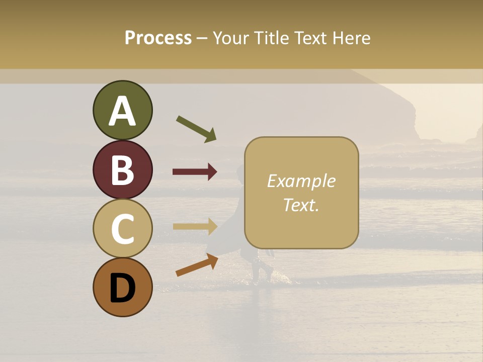 A Surfer Leaves The Surf As The Sun Sets At Polzeath Beach In Cornwall, Uk. PowerPoint Template