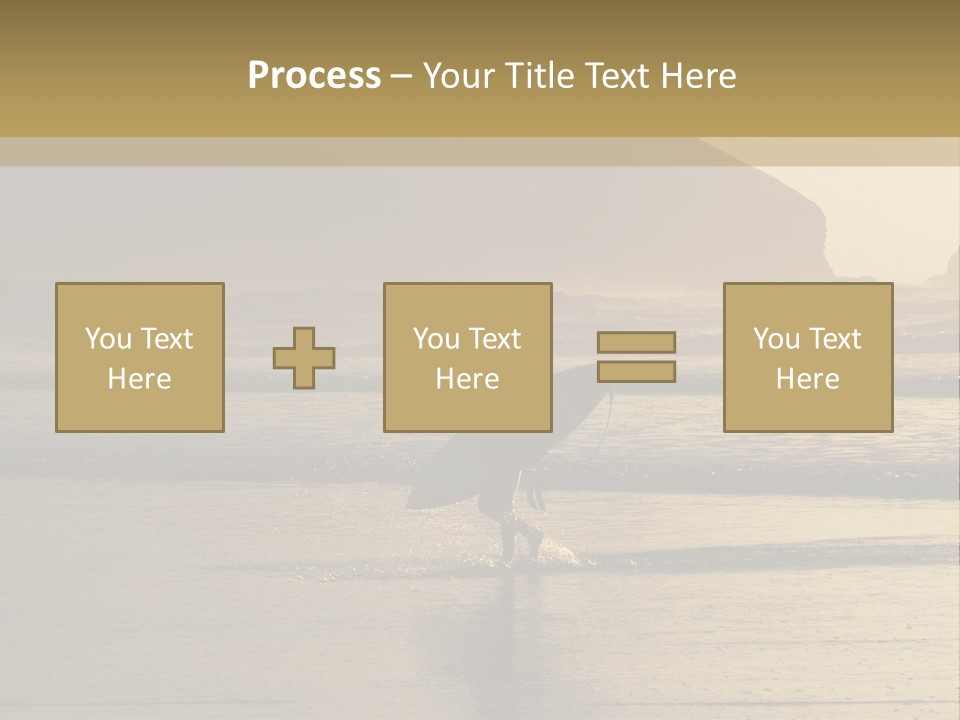 A Surfer Leaves The Surf As The Sun Sets At Polzeath Beach In Cornwall, Uk. PowerPoint Template