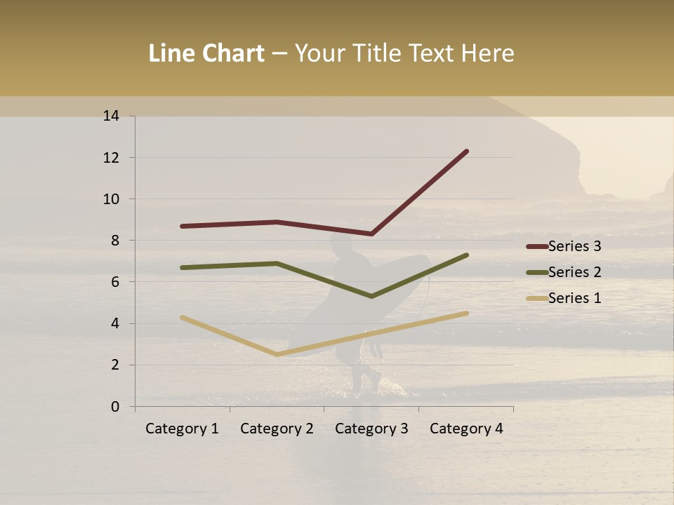 A Surfer Leaves The Surf As The Sun Sets At Polzeath Beach In Cornwall, Uk. PowerPoint Template