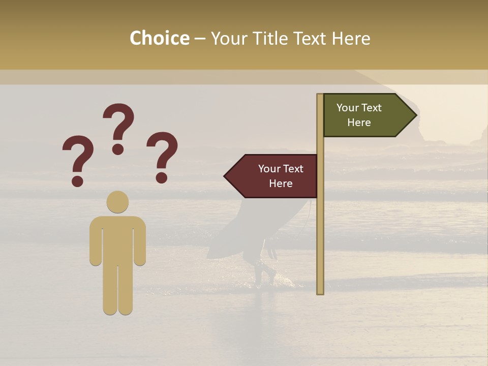 A Surfer Leaves The Surf As The Sun Sets At Polzeath Beach In Cornwall, Uk. PowerPoint Template