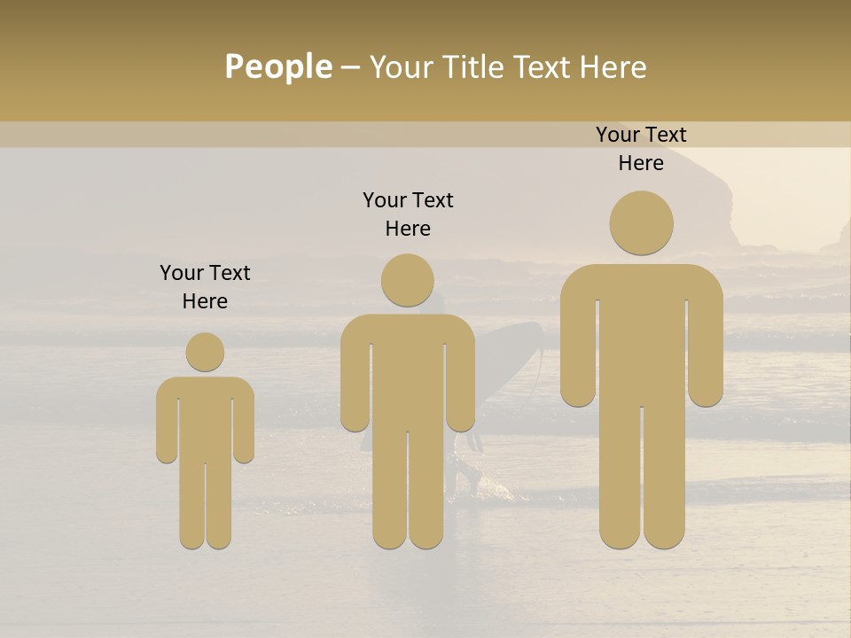 A Surfer Leaves The Surf As The Sun Sets At Polzeath Beach In Cornwall, Uk. PowerPoint Template