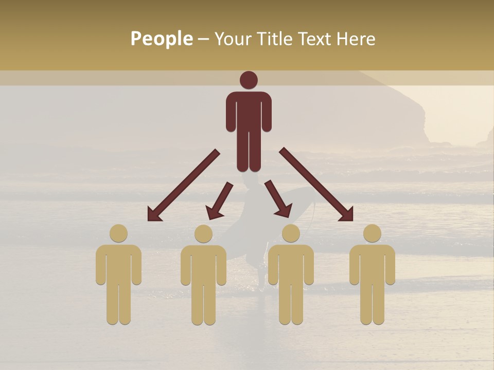 A Surfer Leaves The Surf As The Sun Sets At Polzeath Beach In Cornwall, Uk. PowerPoint Template