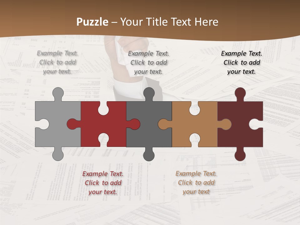 Stress By Bureaucracy And Paper Filing PowerPoint Template