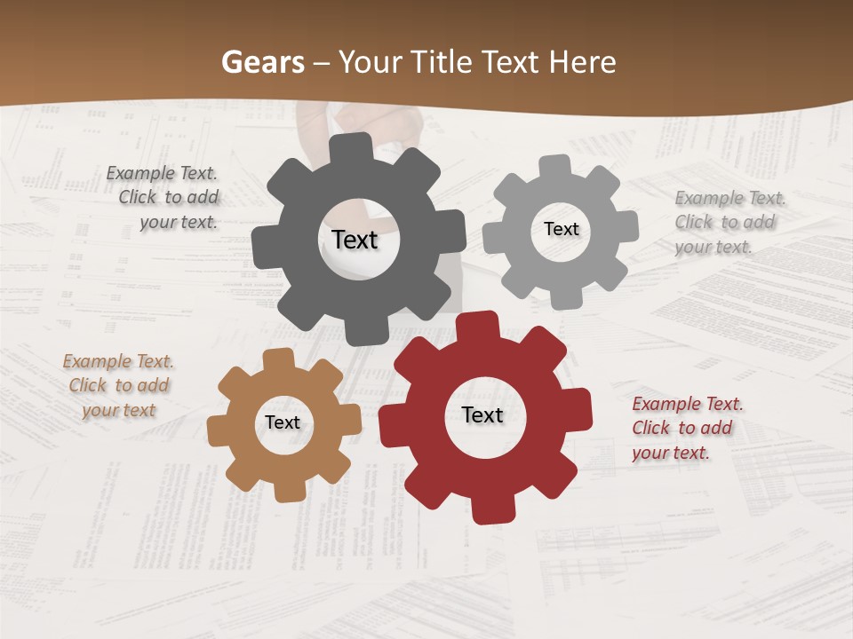Stress By Bureaucracy And Paper Filing PowerPoint Template