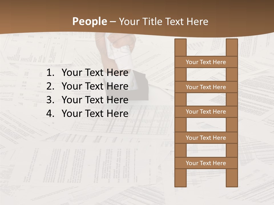 Stress By Bureaucracy And Paper Filing PowerPoint Template