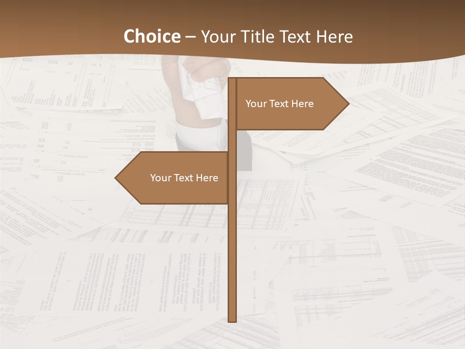 Stress By Bureaucracy And Paper Filing PowerPoint Template