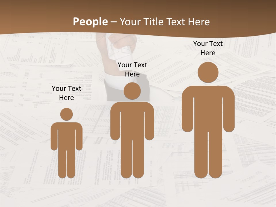 Stress By Bureaucracy And Paper Filing PowerPoint Template