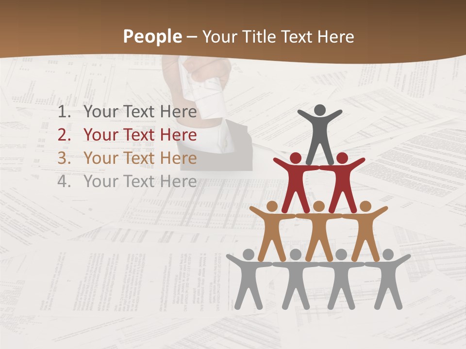 Stress By Bureaucracy And Paper Filing PowerPoint Template