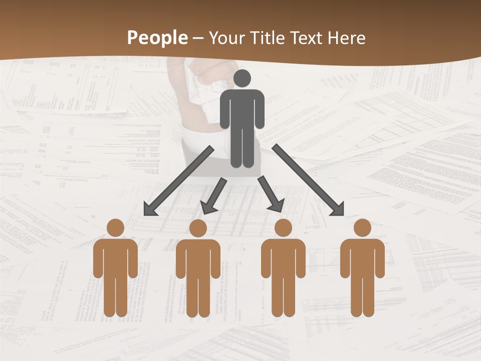 Stress By Bureaucracy And Paper Filing PowerPoint Template