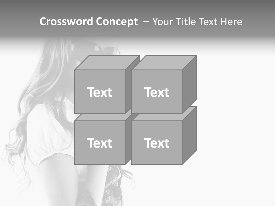 Fashion Model With Big Bag. Isolated On White PowerPoint Template