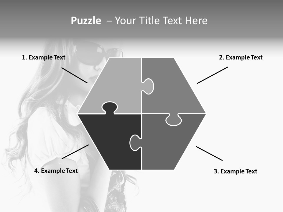 Fashion Model With Big Bag. Isolated On White PowerPoint Template